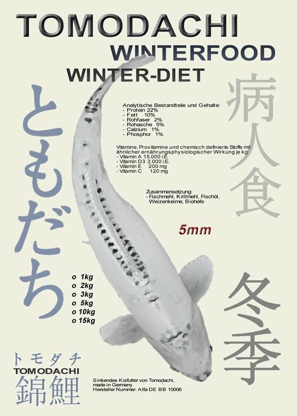 Sinkfutter für Koi in Winterruhe, schnell absinkende Koipellets, die Kraft und Energie der Koi schonen, Schonkost für Koi im Winter