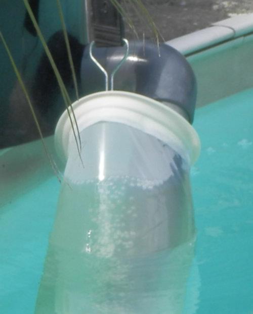 Auch am Pool leistet dieser Nylon Filterstrumpf hervorragende Dienste - das Wasser wird kristallklar!