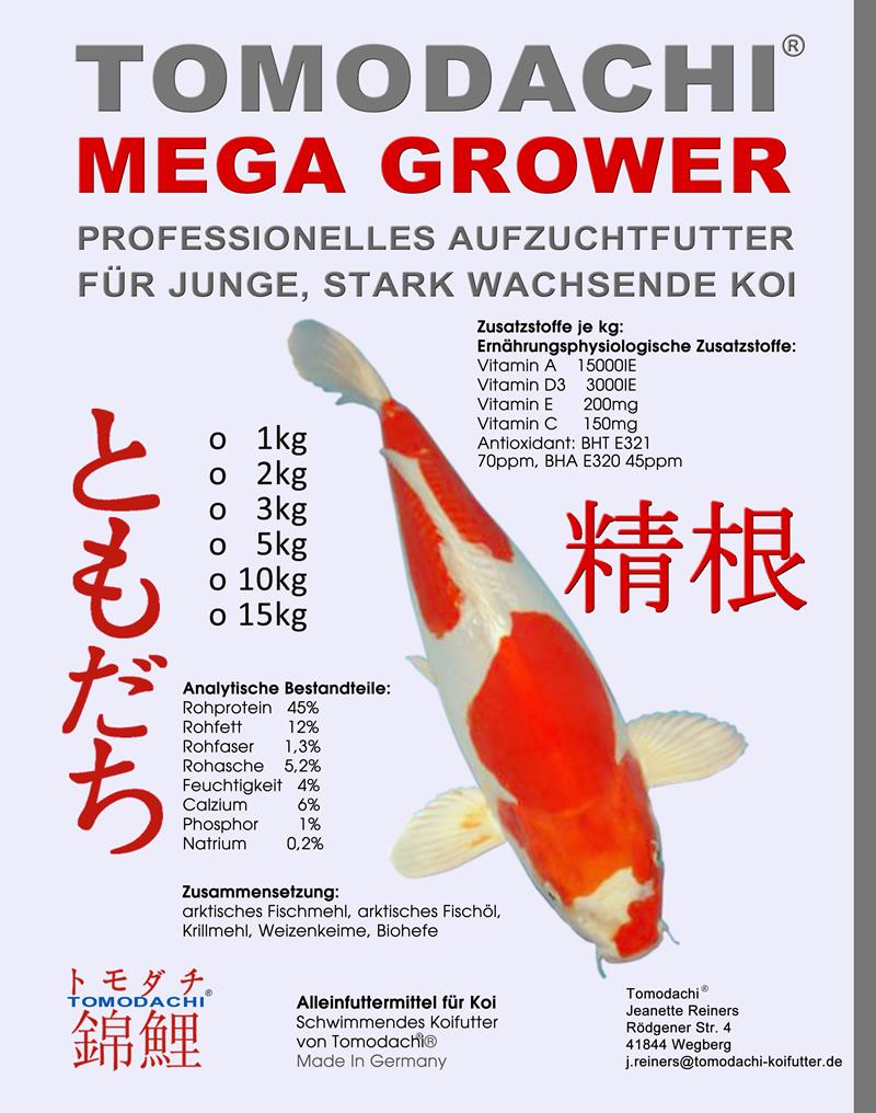 Der Megagrower ist ein professionelles Aufzuchtfutter für den Koinachwuchs.