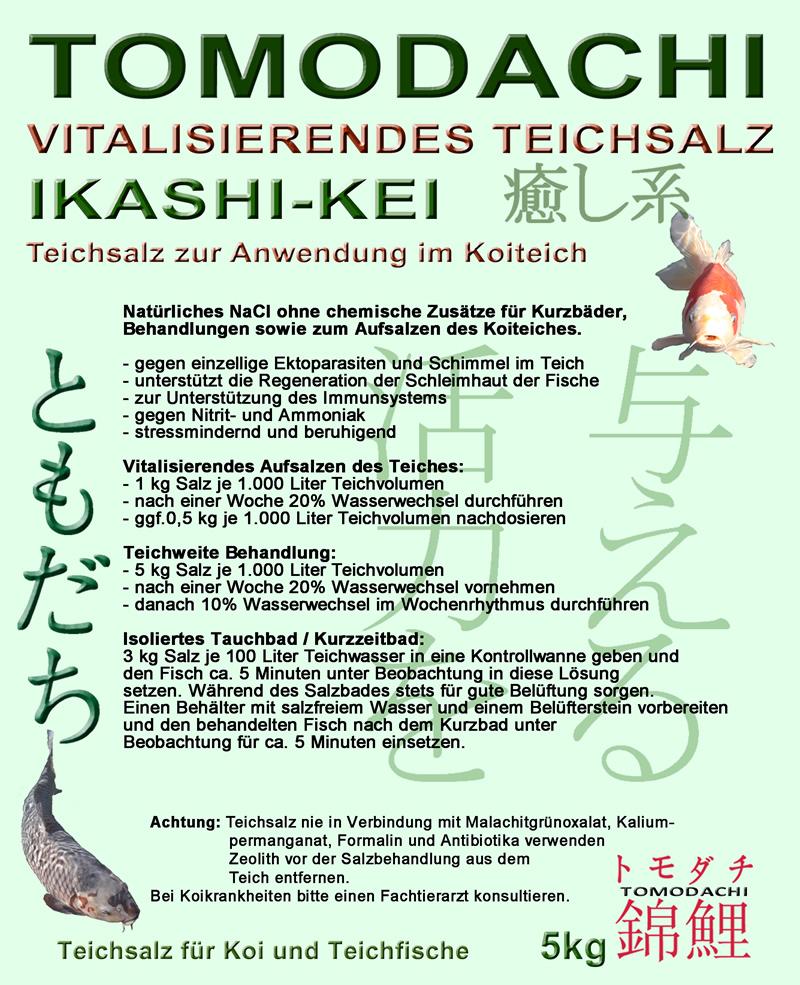 Tomodachi vitalisierendes Teichsalz hilft den Koi ihren Energiehaushalt zu stabilisieren und ihre Schleimhaut zu regenerieren.